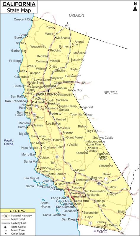 california cities map|Map of California State, USA .